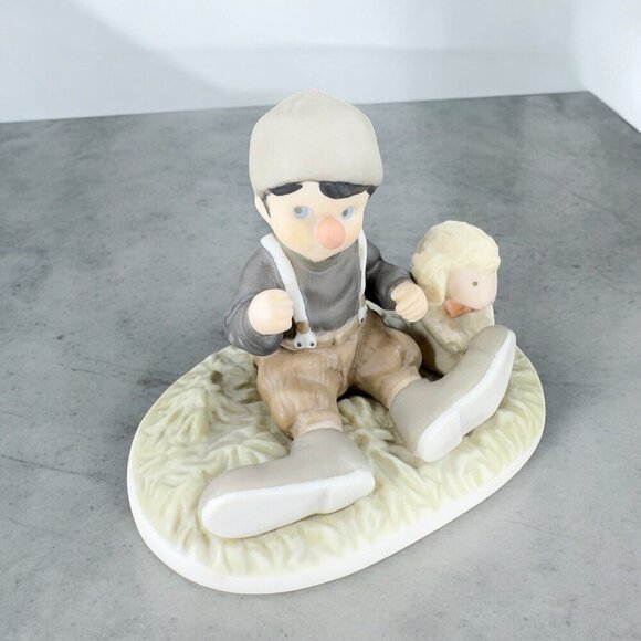 Kim Anderson 1999 I Promise You Laughter And Smiles Boy And Lamb Clown Figure - Picture 1 of 8